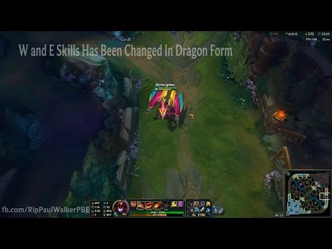 Shyvana W and E Changes In Dragon Form & Size Per Level Ult - PBE Server - League Of Legends
