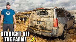 Cleaning a Farm Girl's Kid-Trashed Suburban!