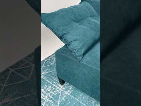 Угловой диван-кровать Туули TUULI Nar Twist 12 petrol (turquoise), (без ламинации, с пуговицами)