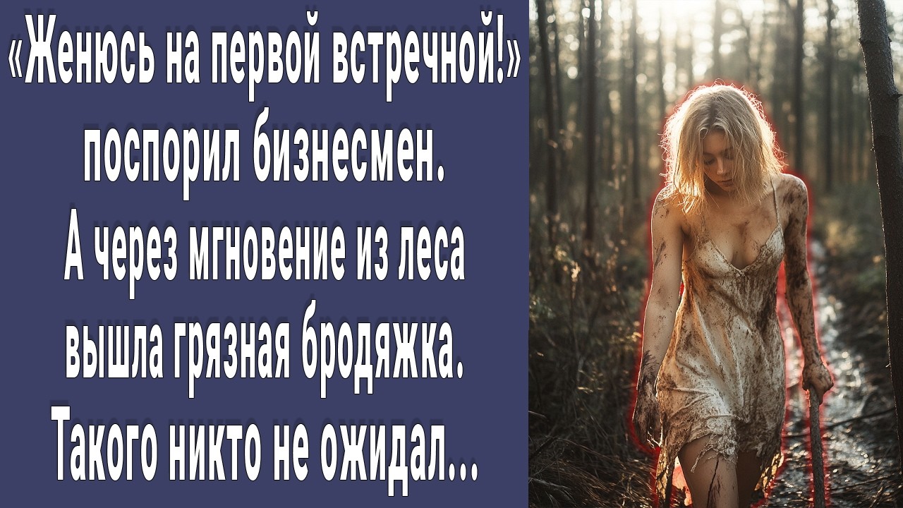 Женюсь на первой встречной! поспорил бизнесмен. А через мгновение из леса вышла грязная бродяжка...