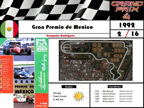 1992 - Race 2 - Mexico (GP4 F1 History Simulation)