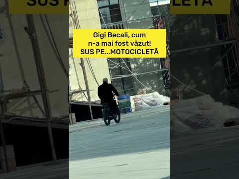 Gigi Becali, imagini INEDITE: s-a urcat pe motocicletă prin curtea bisericii