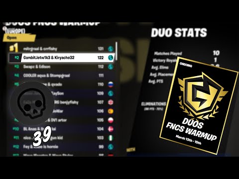 How we made 39 kills in Duo FNCS Warmup