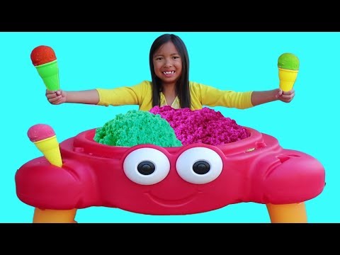 Wendy Pretend Play Selling SAND Ice Cream Crab Toy Shop Video
