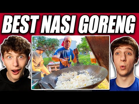 Americans React to $1.13 Famous Fried Rice (Nasi Goreng)!! Indonesian Street Food