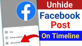 How to Unhide Post On Facebook Timeline।Unhide Facebook Profile Post (New Update)