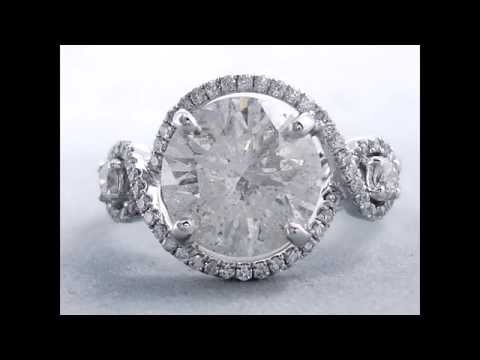 4.18 ctw Round Cut Diamond Engagement Ring - BigDiamondsUSA