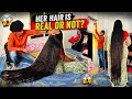 Floor Length Longhair Model Long Hair Play By Male New Long Hair Story Video Bengali Hair Play