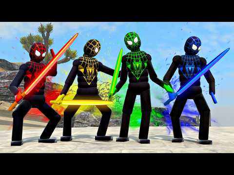 SPIDER-MAN GAME MILES MORALES: EPIC LIGHTSABER BATTLE WITH NPCS!