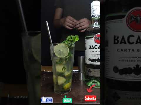Bacardi white rum mojito easy home cocktail recipe || liquor tummy #short