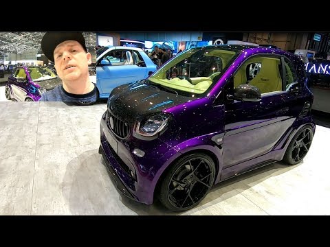 Mansory Smart for two new model tuning show city car purple colour walkaround and interior V1334