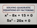 Solving Quadratic Equations by Factoring @MathTeacherGon - Grade 9 Math