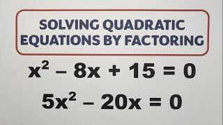 Solving Quadratic Equations by Factoring @MathTeacherGon - Grade 9 Math