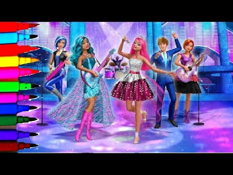 BARBIE Coloring Book Pages ROCK N' ROYALS Kids Fun Art Learning Activities Kids Balloons and Toys Video