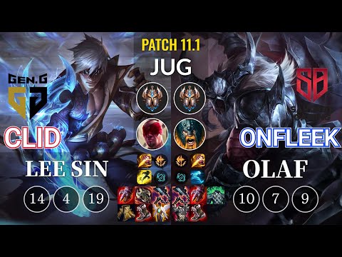 GEN Clid Lee Sin vs SB OnFleek Olaf Jungle - KR Patch 11.1