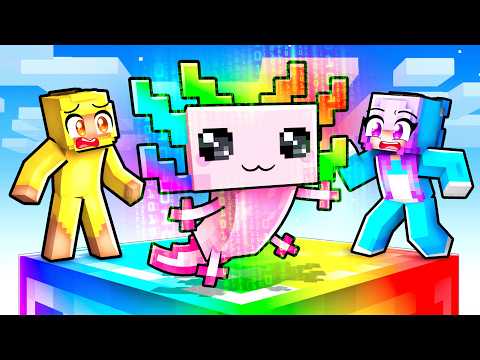I Became an OP RAINBOW Axolotl on ONE CHUNK in Minecraft…