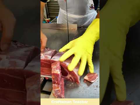Watch This Butcher Slice Through Frozen Meat #shorts