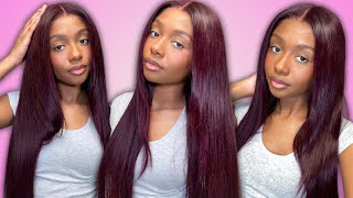 Black Cherry Layered Wig Install 🍒 | Quick Glueless Wig Install | Ft. Unice Hair