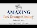 Amazing - Rex Orange County (Original Key Karaoke) - Piano Instrumental Cover with Lyrics