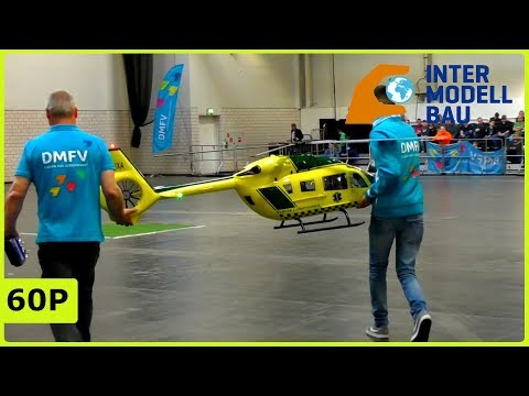BEAUTIFUL SCALE XL RC EC145-T2 FROM VARIO INDOOR FLIGHT - INTERMODELLBAU DORTMUND 2019