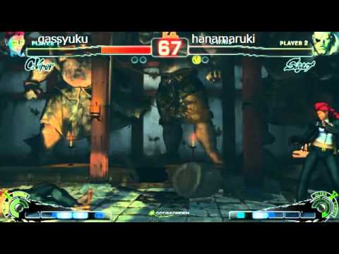 SSF4 AE: gassyuku (Viper) vs Hanamaruki (Sagat) - Godsgarden 4 Pool Finals