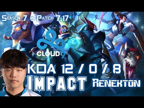 C9 Impact RENEKTON vs JARVAN IV Top - Patch 7.17 NA Ranked