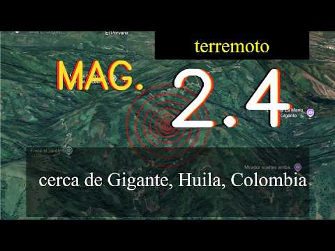 Un terremoto de magnitud menor de 2,4 sacudió cerca de Gigante, Huila, Colombia hoy el 16 de febrer