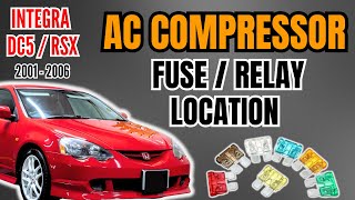 Honda DC5 / Acura RSX AC Compressor Relay and fuse location. How to fix Honda aircon not turning on.