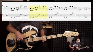 The Beatles - Come Together (bass cover with tabs in video)