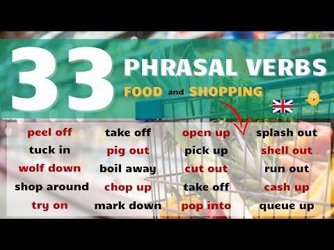 , title : '33 English Phrasal Verbs used in FOOD and SHOPPING | Daily English Conversation'