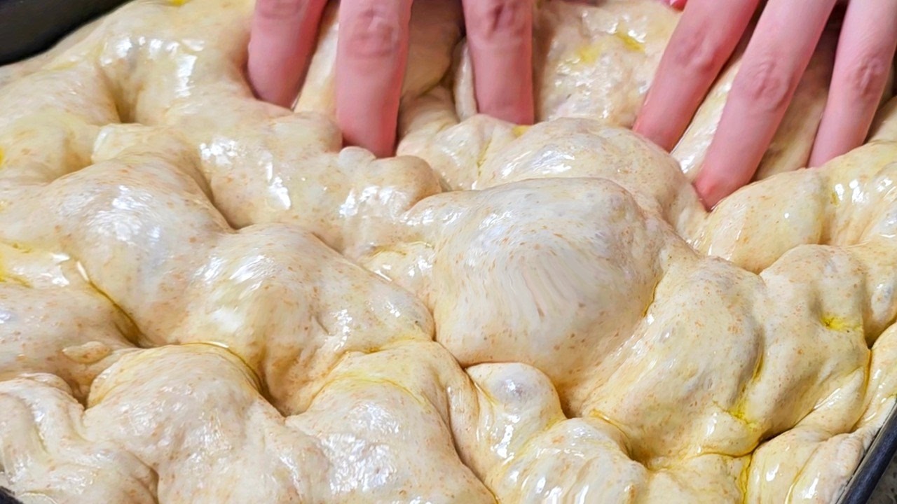 빵톡 무반죽 통밀 포카치아 완성 사진