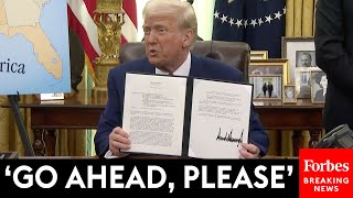 WATCH: Trump Takes Questions From Reporters After Signing Reciprocal Tariffs Executive Order