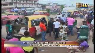 Motorists convert Oba Market road in Benin into motor park