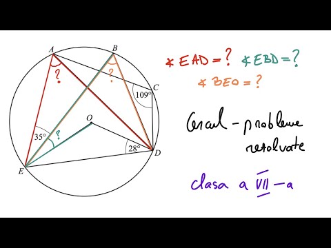 Unghi la centru, unghi inscris in cerc - Problema rezolvata (clasa a VII-a)