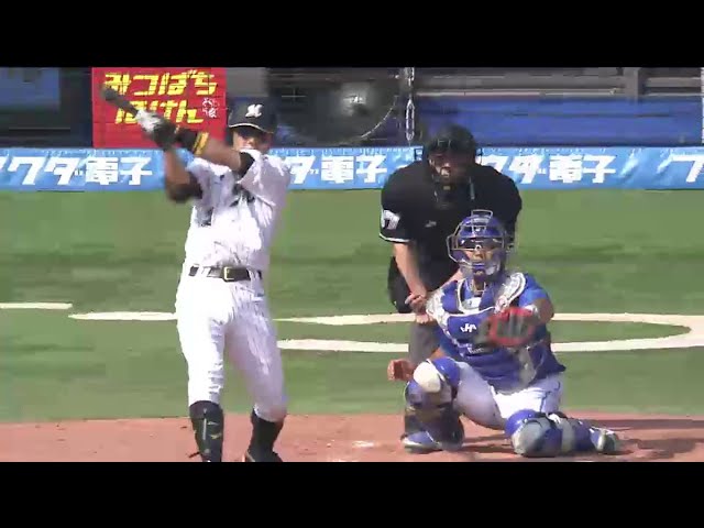 5回裏 マリーンズ今江がチーム初ヒット!! チャンス広げて6番根元が同点タイムリー!! 2014/5/31 M-DB