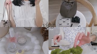 vlog.社会人の日常🦢新しいバッグとWhat's in my bag?👜ネイルケア,簡単米粉ベーキング,スキンケア,キッチングッズ,BASEMENT online