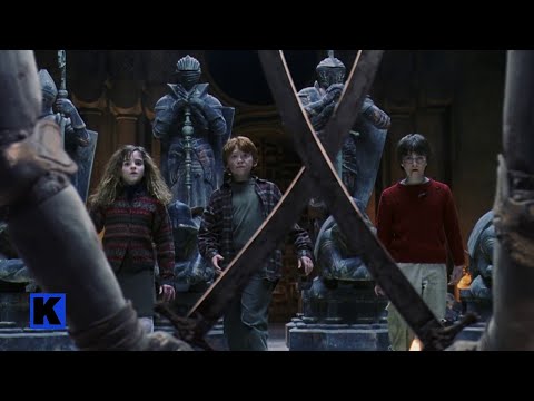 Harry Potter and the Sorcerer's Stone (2001) - Harry, Ron & Hermione Played Wizard Chess
