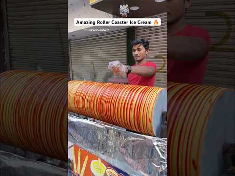 Fruit Roller Coaster Ice Cream of Delhi #youtubeshortsindia #streetfood #indianstreetfood #delhi