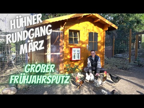 Hühner Rundgang März - Großer Frühjahrsputz - Stall reinigen, kalken und ausräuchern - Kompost