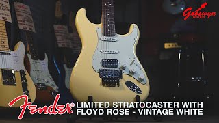 Video thumbnail for FENDER LIMITED STRATOCASTER WITH FLOYD ROSE - VINTAGE WHITE SOUND DEMO by Gooswyn Guitars