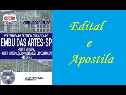 Edital e Apostila do  Concurso  da Prefeitura de Embu das Artes