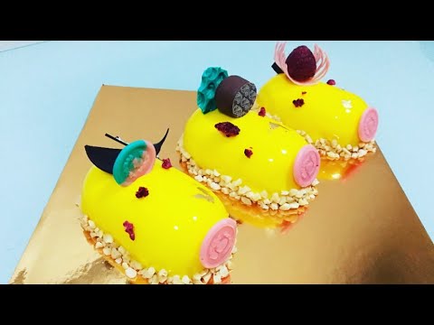 Mousse De Piña Cubierta con Glaseado Espejo . Mousse De Ananas /BUCATARESTE CU RODICA