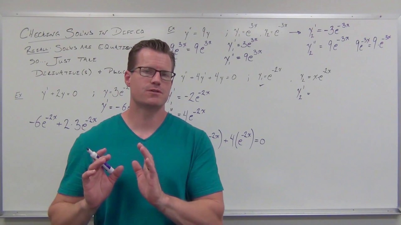 Checking Solutions in Differential Equations (Differential Equations 3)