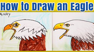 How To Draw A Bald Eagle Art Tutorial for Kids