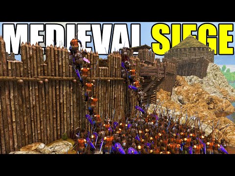 Huge Army Sieges Medieval CASTLE FORT in NEW Battle Simulator Release...
