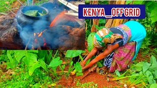 TYPICAL AFRICAN VILLAGELIFE#cooking WILD FOOD 4 BREAKFAST||off-grid Kenya East Africa   🌍 🔥‼️