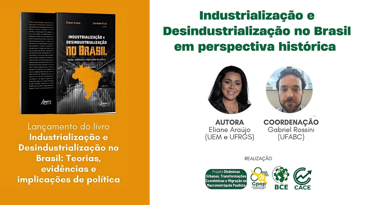 Lançamento de Livro - Industrialização e Desindustrialização no Brasil com Eliane Araújo (UEM-UFRGS)