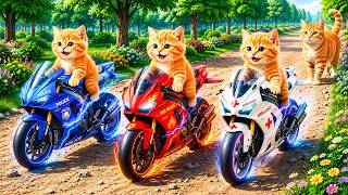 Mama Cat Trims Fur on the Farm and Makes Tiger Hat For Kittens At Home   🐾🎩🐯