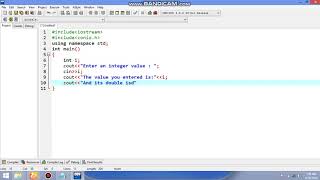 Download the video "Make a program that take integer from user and double it in C++ for begineers"