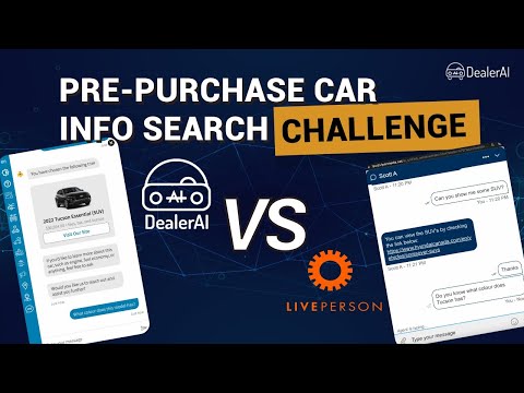 DealerAI vs LivePerson Chat Comparison | Pre-purchase Car Info Search Challenge
